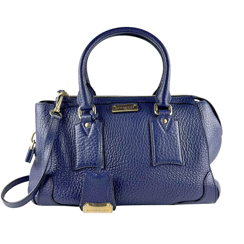 Burberry Bag 2way Blue leather Navy Shoulder - Picture 2 of 5
